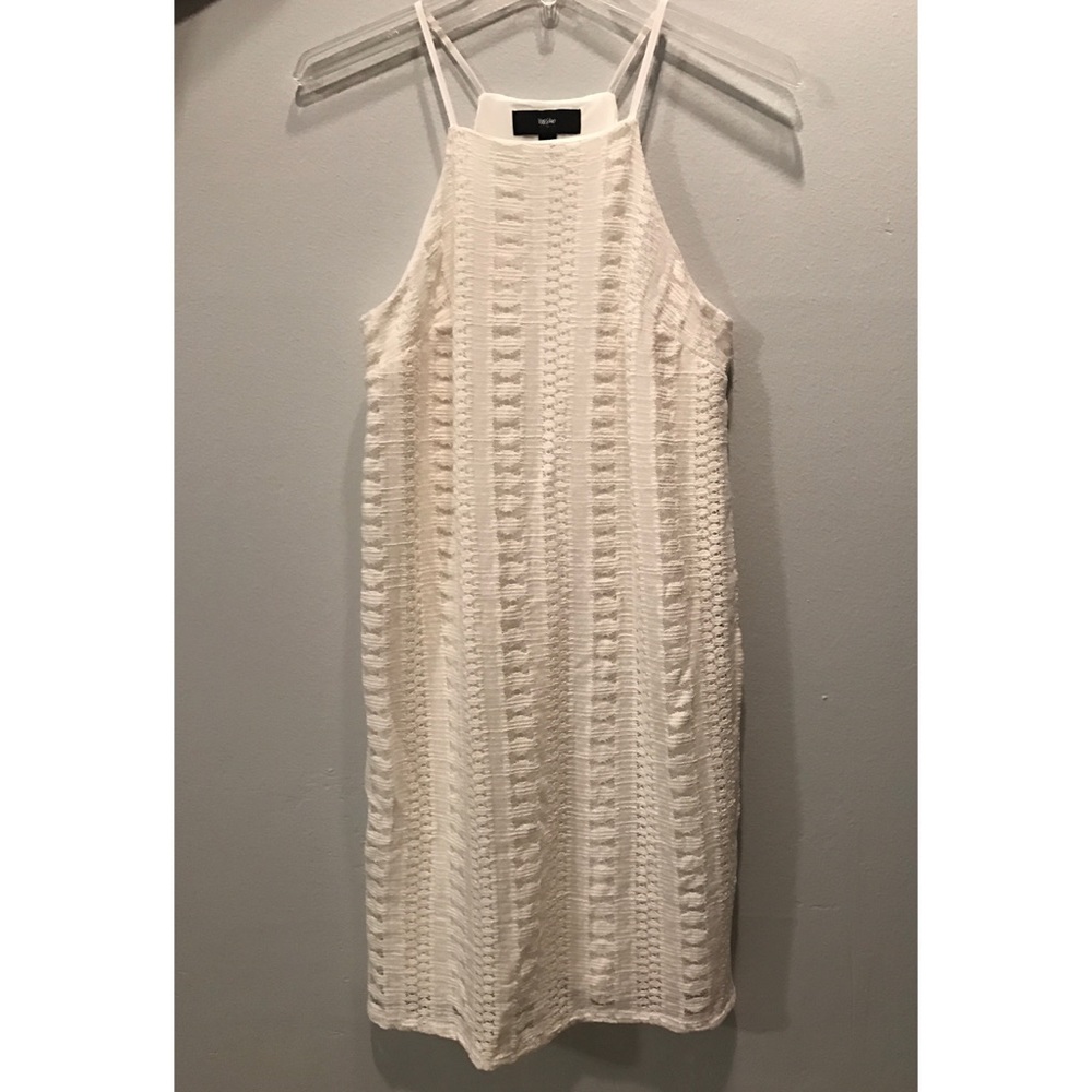 White High Neck Lace Dress